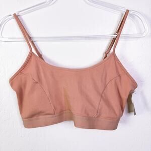 Gianni Bini Ribbed Scoop Neck Wireless Pullover Bralette Rose Cloud Size XL NWT